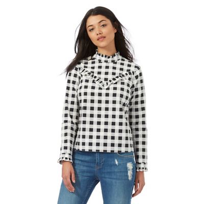 H! by Henry Holland Black and white gingham checked print shirt